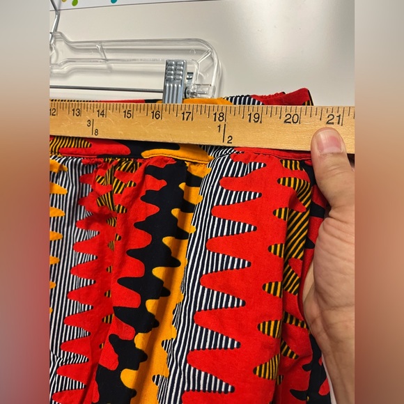 Ofuure Cotton African Print Ruffle Sleeve Crop Top and Short Set Sz. 3X - Picture 11 of 16